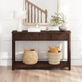 thumbnail image 1 of 47" Console Table with 3 Drawers,Fluted Sofa Table, Entryway Table with Storage Shelf for Living room,Hallway and Bedroom,Brown, 1 of 7