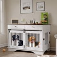 thumbnail image 1 of 47.2" Dog Crate with Dual Storage Drawers & Barn Door | Maximizes Space as Kennel, End Table & Organizer, 1 of 13