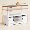 thumbnail image 1 of 47.2" Farmhouse Smart Lift Top Coffee Table with Storage and Power Outlet for Living Room - White, 1 of 8