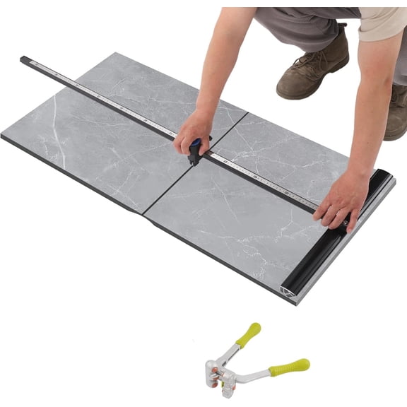 47.2 Inch Manual Tile Cutter w/Alloy Blade & Pliers, Heavy Duty Portable T-Shaped Tile Cutting Tool for Ceramic, Wall & Floor Tiles, Precision Manual Tile Saw