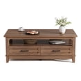 thumbnail image 1 of 47.2 Inch Modern Coffee Table with Drawers and Open Shelf – Wood Rectangle Center Table for Living Room, Sturdy 6-Leg Design, Easy Assembly – Brown, 1 of 8