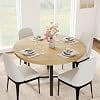 47.2 Inch Round Dining Table for 4, Industrial Wood Kitchen Table with Sturdy Metal Frame, Space-Saving Circle Table for Apartment, Table Only,Natural