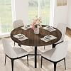 47.2 Inch Round Dining Table for 4, Industrial Wood Kitchen Table with Sturdy Metal Frame, Space-Saving Circle Table for Apartment, Table Only,Brown