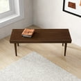 thumbnail image 1 of 47.2" Mid-Century Modern Walnut Bench​ – Organic Warmth Meets Timeless Design, 1 of 19
