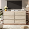 thumbnail image 1 of 47.2" Modern Chest of Drawer, 6 Deep Drawers, Clothes Organizer, Large Storage Cabinet, Wood Drawer Organizer for Living Room, Hallway, Lumber, 1 of 7