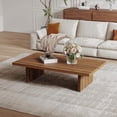 thumbnail image 1 of 47 inch Coffee Table, Rectangular Wooden Coffee Table, Brown Coffee Table Wood Living Room, Modern Minimalist Center Table, 1 of 8