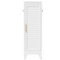 47.2" Narrow Freestanding Storage Closet, Single Louvered Door Slim ...