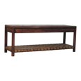 thumbnail image 1 of 47.2" Regency Woven Mango Wood Bench​ – Rustic Charm Meets Modern Utility, 1 of 8