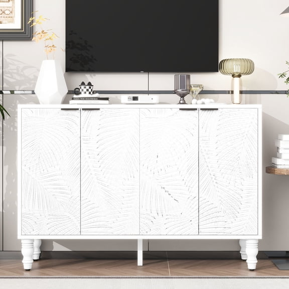 47.2'' TV Stand with Smooth - operating Handles / Practical Storage for Various Items