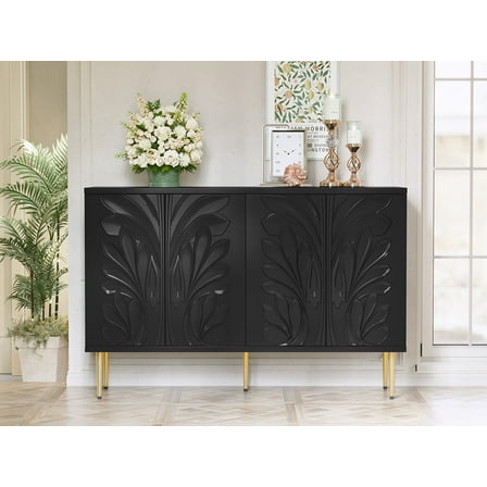 47.2"W Modern Sideboard Buffet Cabinet with Storage, Credenzas for Kitchen, Living Room,Black