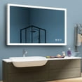 thumbnail image 1 of 47.2 in. W Rectangular Framed Anti-Fog Wall-mounted LED Bathroom Mirror, 1 of 9