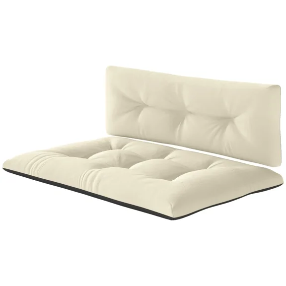 47.2 in. W x 4 in. Thick Cream Replacement Outdoor Loveseat Cushion, 2-Seat Pallet Loveseat Cushion Patio Bench Cushion