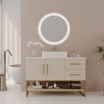 thumbnail image 1 of 47.2" Modern Bathroom Vanity with Ceramic Vessel Sink Gold Accent Free Standing Cabinet, 1 of 12