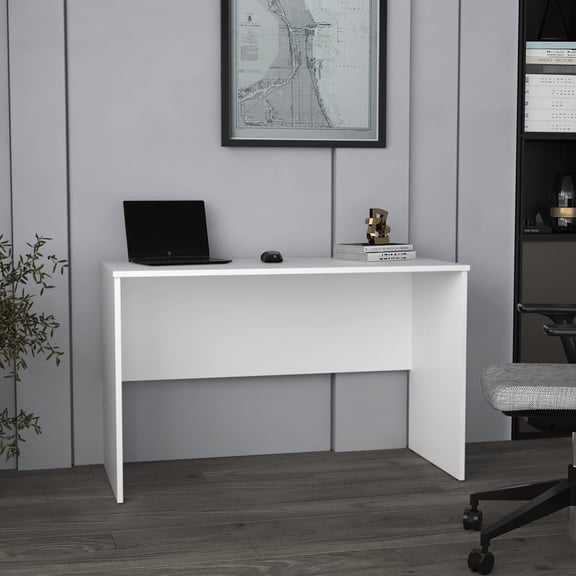 20.9 - inch Deep, White Desk - Generous Leg Clearance for Easy Movement - In Home Office or Kitchen - Durable for Daily Use