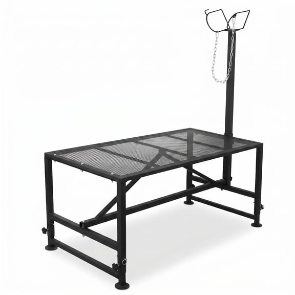 47*23 Inch Livestock Stand,500 LBS Capacity Steel Sheep Grooming Table ,Adjustable Head Rest Goat Shearing Stand,Livestock Care Table for Farm Barn Sheep Goat Grooming