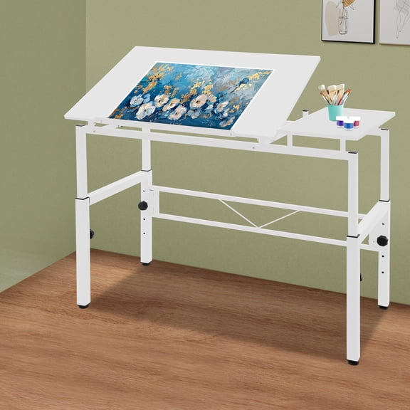 47.24*23.62in Floorstanding Adjustable Craft Table Drawing Table Drafting Table Art Desk Artist Drawing Desk