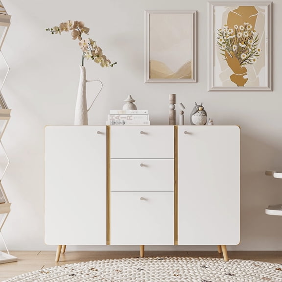 47.24" Buffet Cabinet with 3 Drawers for Seasonal Item Storage in Dining Room