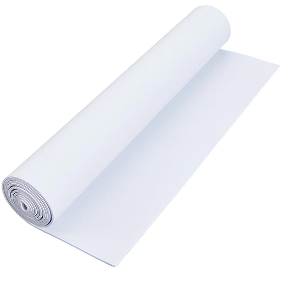 47.24 Inch 2mm Thick White Eva Foam Roll 3D Embroidery Puffy Sheets Rectangle Foam Boards Paper Core Baking Poster Lightweight Sheet
