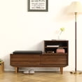 thumbnail image 1 of 47.24 Inch Shoe Storage Bench Entryway Modern Shoe Changing Cabinet With Cushion Shoe Rack For Hallway Bedroom, 1 of 9