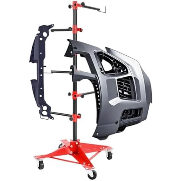 47.24" Panel Tree Paint Stand Universal Auto Paint Rack Stand with Wheels & 6 Hooks Metal Bumper Stand Length & Angle Adjustable Fender Stand for Car Repair$$Tools & Hardware Other