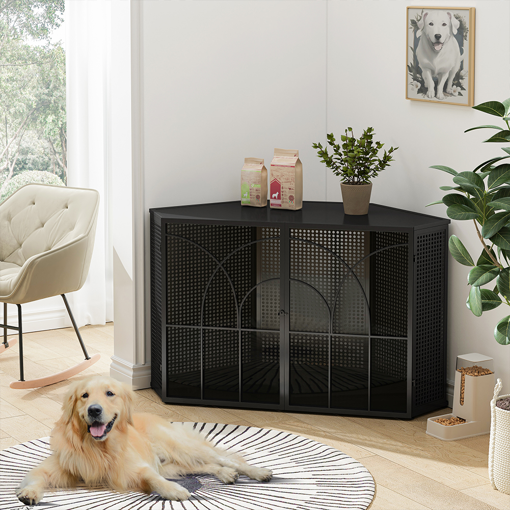 Photo inspiration: Pet Crate For Living Room Reference: 47 24 Pet Crate Cage With 2 Tempered Glass Doors