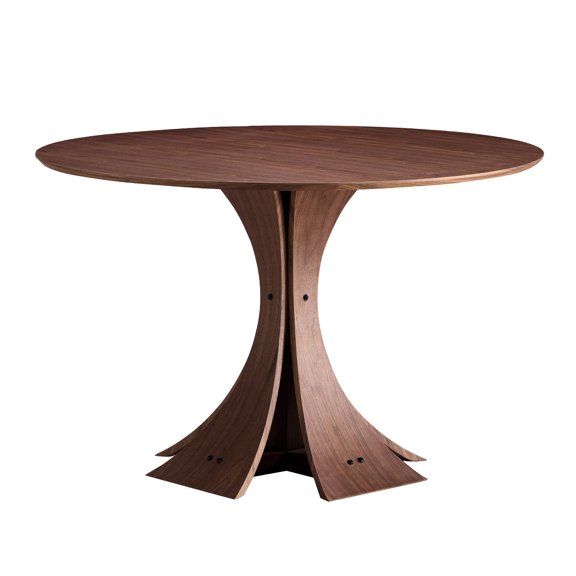 47.24'' Round Walnut MDF - Multi - role Table for Various Places - Cafe, Shop - Long - term Reliable Use