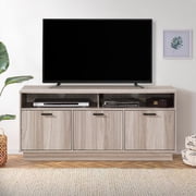 47.24 in. Tender Oak Wood TV Stand with 3 Storage Cabinets Fits TVs up to 55 in.