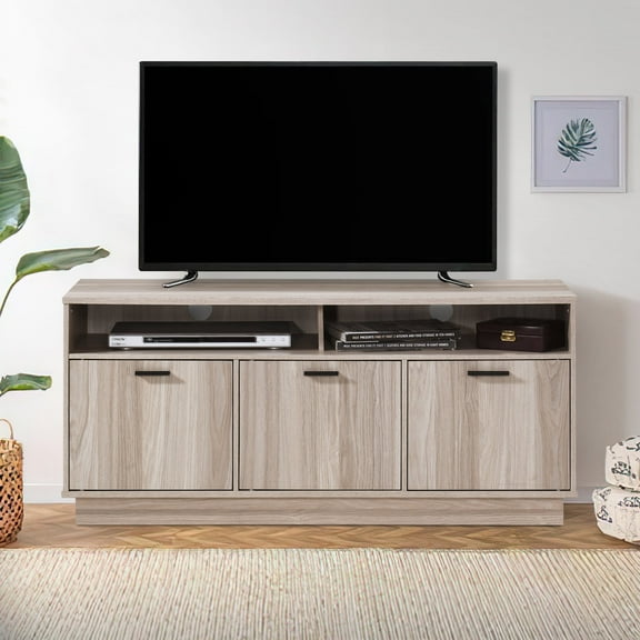 47.24 in. Tender Oak Wood TV Stand with 3 Storage Cabinets Fits TV's up to 55 in.
