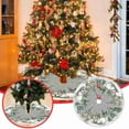thumbnail image 1 of 47.24in Christmas Tree Skirt Snowman Reindeer Snowflake Christmas Tree,Winter Holiday Tree Mat Decoration,Soft Decorative Mat for Living Room,Bedroom & Entrance to Create Cozy Festive Atmosphere, 1 of 6