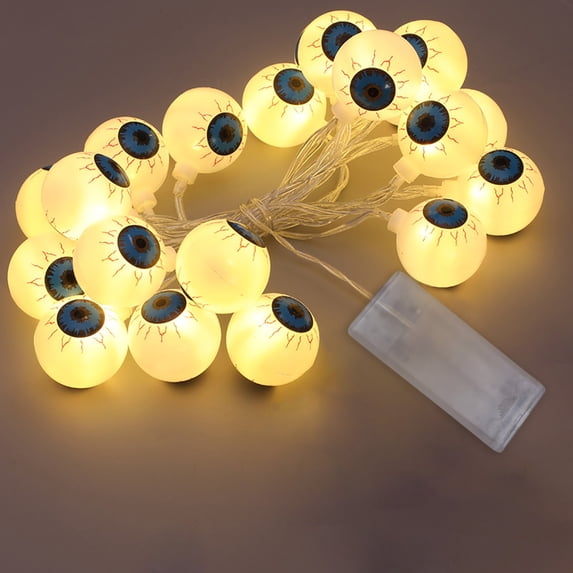 47.24in Halloween Eyeball String Lights – Remote Control Multi-Color LED Eyeball Decor for Spooky Party, Haunted House & Porch Displays