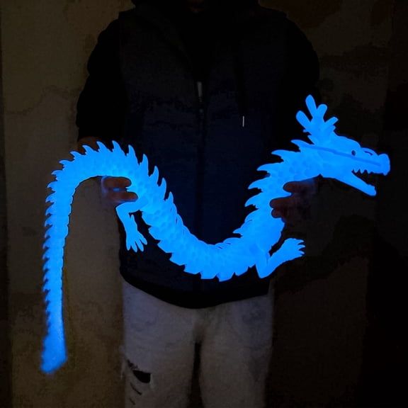 47.24inch 3D Printed Dragon,Flexible Joint Animal lacertid Figurines,Realistic Eyes, Home Office Decor,Fidget Toy for Adults Teens Boy Festival Gifts