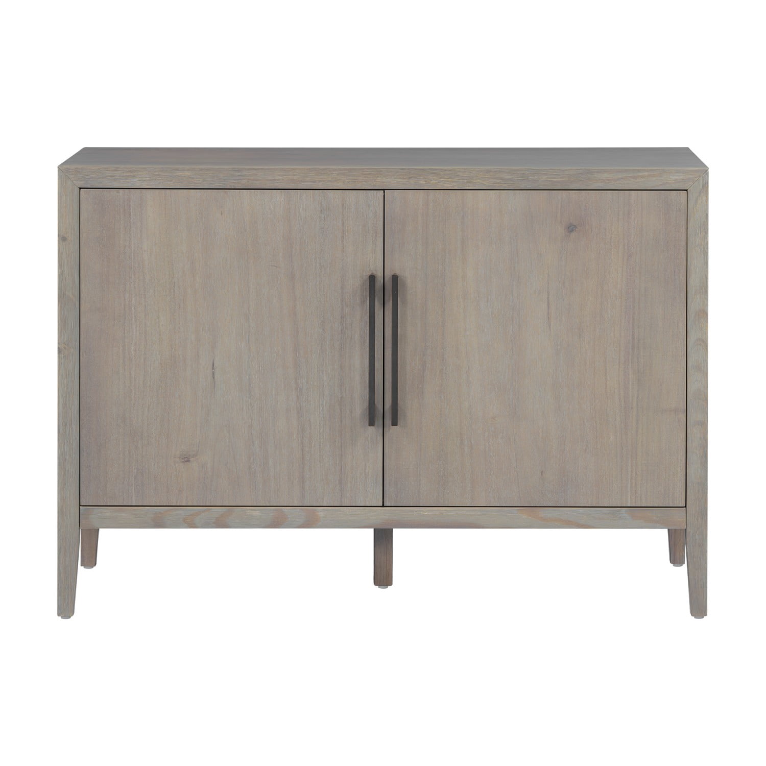 47.25" Farmhouse Sideboard Buffet Cabinet with Storage, 2 Door Wooden Coffee Bar Cabinet with Pine Veneer and Metal Handles for Kitchen, Living Room, Entryway, Gray