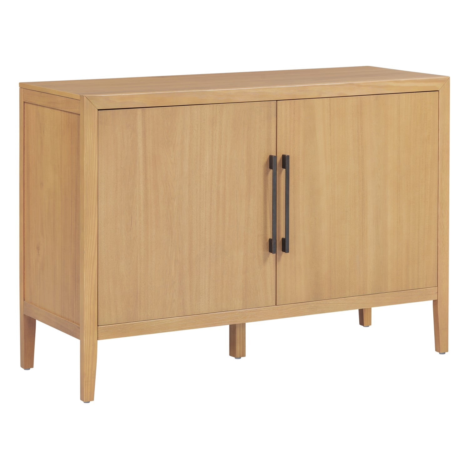 47.25" Farmhouse Sideboard Buffet Cabinet with Storage, 2 Door Wooden Coffee Bar Cabinet with Pine Veneer and Metal Handles for Kitchen, Living Room, Entryway, Natural