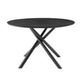 thumbnail image 1 of 47.25''Round Coffee Table with 4 Crossed Legs, Modern and Stylish Low Dining Table with Metal Base for Kitchen, Dining Room, Cafe, Black, 1 of 7