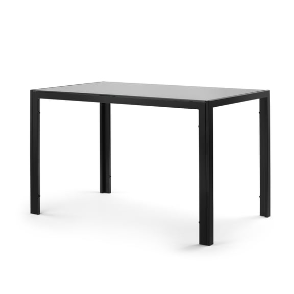 47.25" Tempered Glass Top Dining Table, Metal Frame, 170lbs Capacity, Seats 4 for Family & Small Gatherings