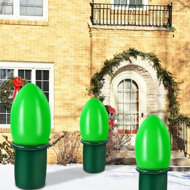 47.2in Inflatable Holiday Christmas Bulb LED Light Up Decor, Indoor/Outdoor, 1 Pack