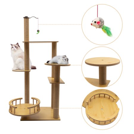 47.2in Modern Cat Tree Cat Tower Cats Climbing Scratching Post Playing House Condo for Rest