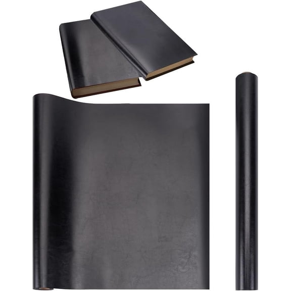 47.2x16.9 Inch Black Imitation Leather Book Binding Cloth Bookcover 0.7mm Thick Imitation Leather Book Cloth Leather-Like Book Cover for Book Binding Gift Box Making DIY Crafts