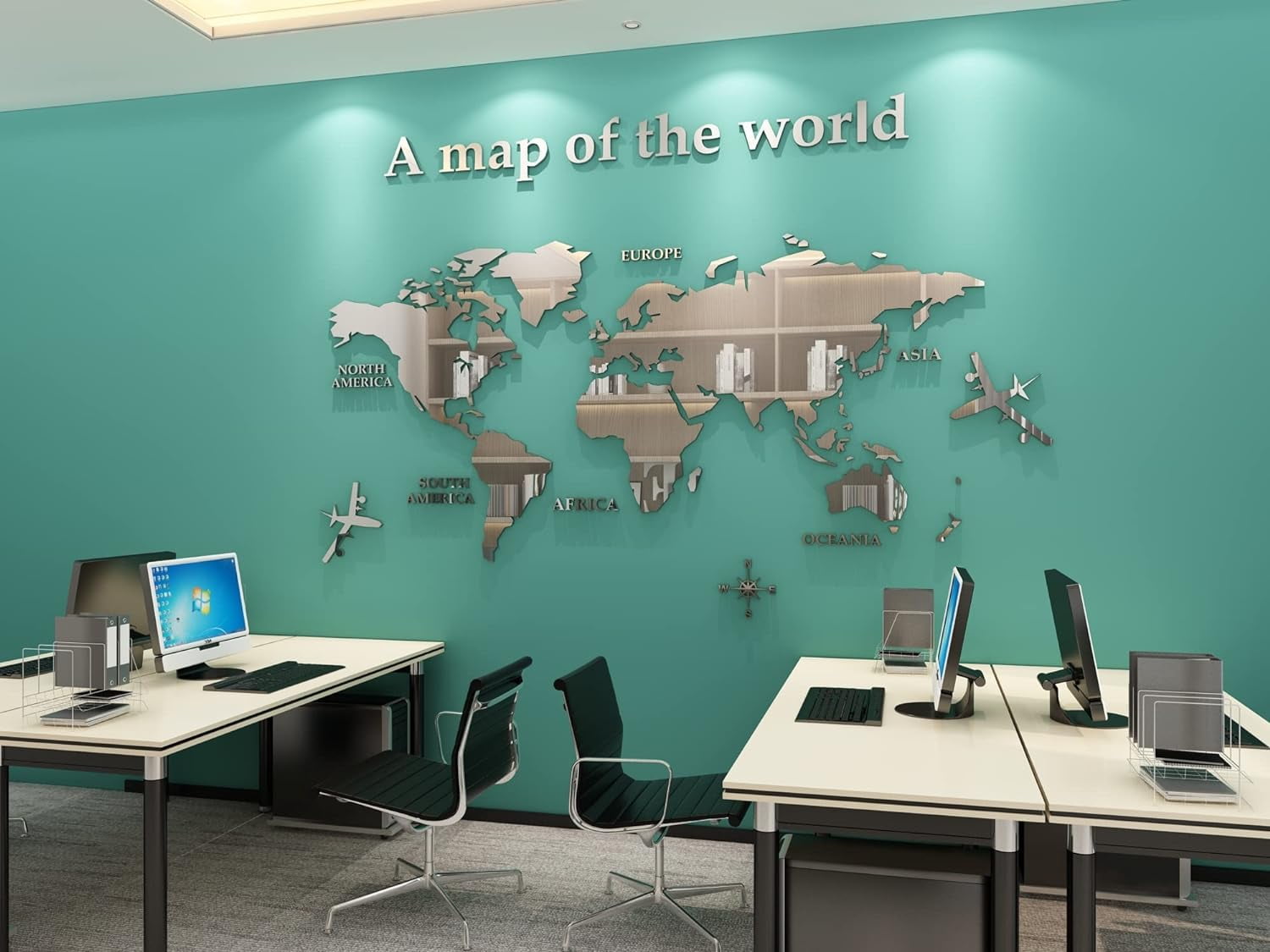 47 2x23 6 inch 3D World Map Wall - 47 2x23 6 Inch 3D World Map Wall Stickers Decor Murals DIY Decal Acrylic Office Wall Art Decor Bedroom Living Room TV Wall Silver A12e8102 93a0 47cd Bd9e 41a78463362c.420d2d42def8ba00de634cf2e587febe