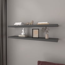 47.3" Gray Floating Shelves (Set of 2) - Modern Wall Shelves for Living Room