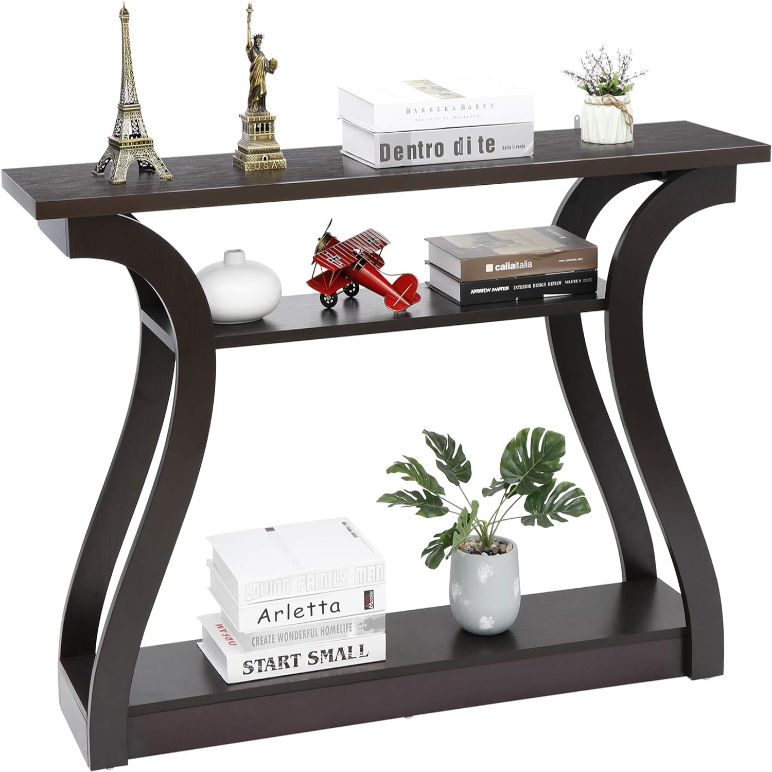 47.3 Inch Console Table w/ 3 Storage Shelves 3Tier Narrow Entrance