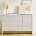 thumbnail image 1 of 47.3" Mid Century Modern Sideboard Buffet Cabinet with Solid Wood Handles, 2 Doors and 3 Drawers for Kitchen Dining Living Room Storage, White, 1 of 18
