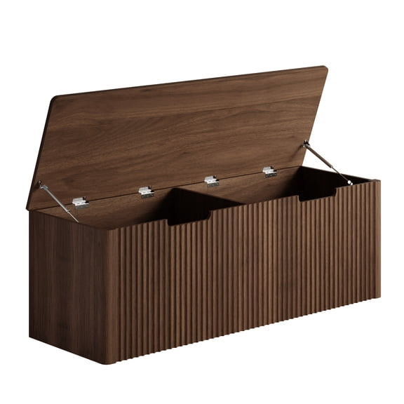 47.3" Storage Chest Extra Large Toy Storage Trunk with 2 Safety Hinges, Upholstered Wooden Box Bench, Lift-Top Organizer for Living Room, Entryway