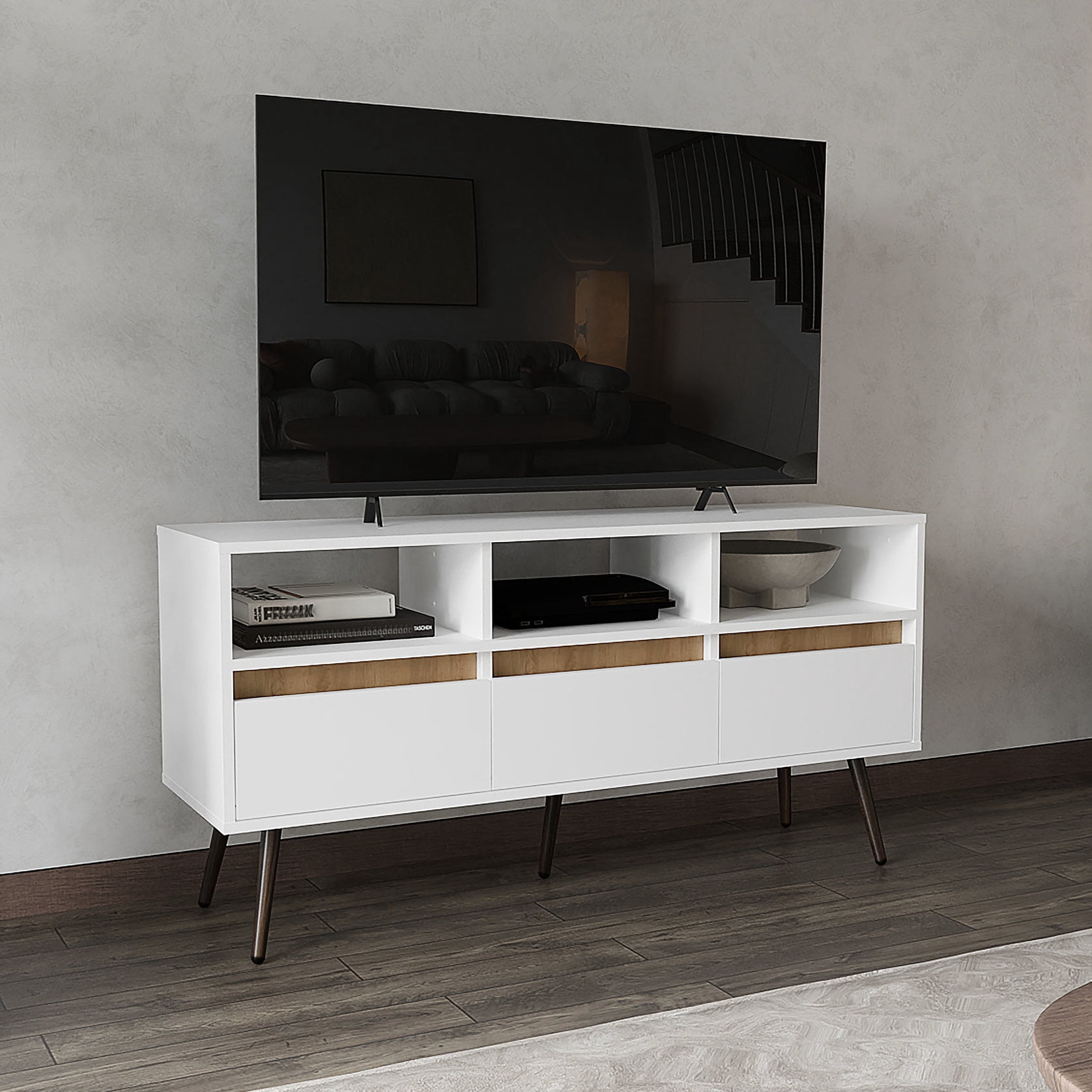 47.30 in Wide Particle Board TV Stand | Three 15