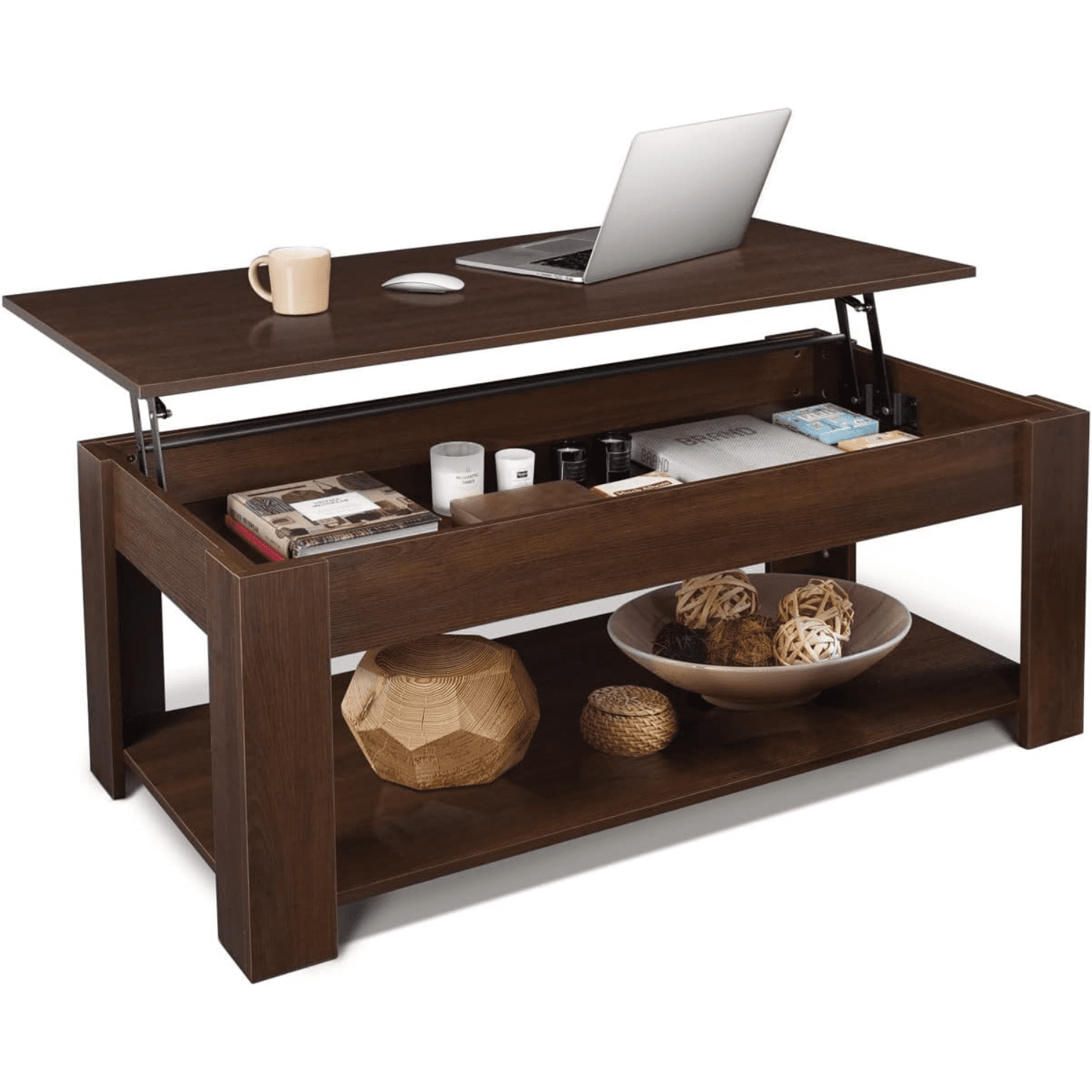 47'' Espresso Lift Top Coffee Table with Storage Table Design for Living Room - Walmart.com