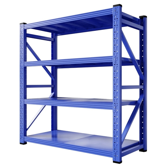 Jhykhg 4-Tier Cold Rolled Steel Garage Storage Rack, Heavy Duty 750 lbs per Layer, Adjustable Anti-Rust Shelving, 47.3w x 23.7d x 78.8h, Blue for Home Warehouse