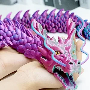 33.5inch Super Large 3D Printed Dragon Models,Flexible Joint Animal lacertid Figurines, 3D Printing Stuff Cheap,Stress Relief, Fidget restlessness, ADHD Toys, Surprise Fantasy Gifts