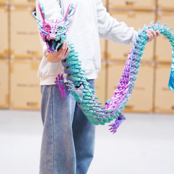 47.3inch Super Large 3D Printed Dragon Models,Flexible Joint Animal lacertid Figurines, 3D Printing Stuff Cheap,Stress Relief, Fidget restlessness, ADHD Toys, Surprise Fantasy Gifts (79inch)