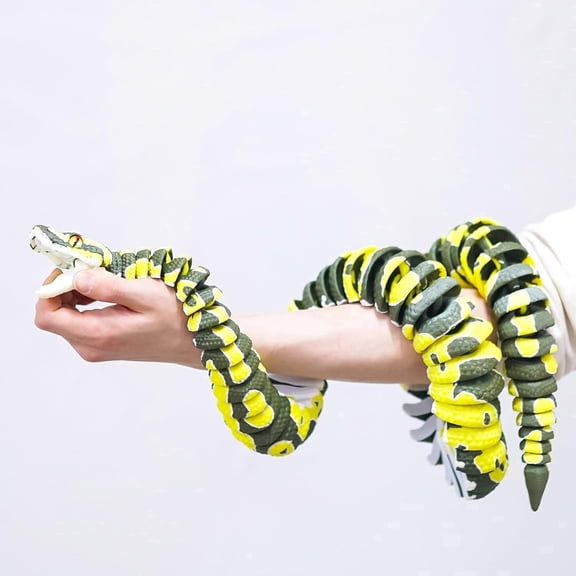 47.3inch Super Large Ball python,Flexible Joint Animal Figurines, Cool Stuff Fun Gift,Home Office Decor,Fidget Toy for Adults Teens Boy Gifts Easter Basket Stuffers