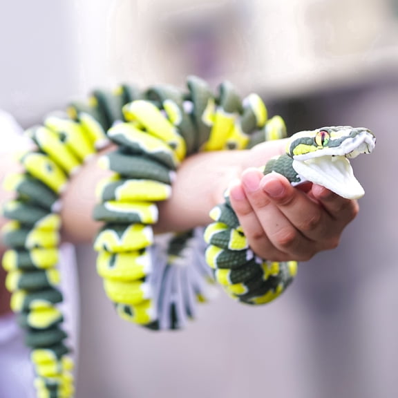 47.3inch Super Large Ball python,Movable Mouth Executive Desk Animals,Flexible Joint Animal lacertid Figurines,Realistic Eyes, Home Office Decor,Fidget Toy for Adults Teens Boy Festival Gifts